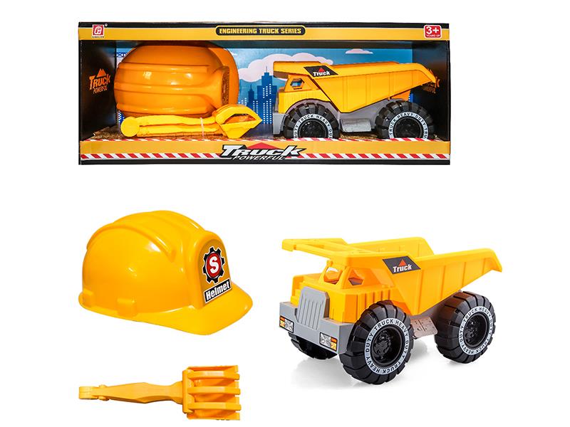 Slide Medium Dump Truck Set With Hard Hat(3PCS)