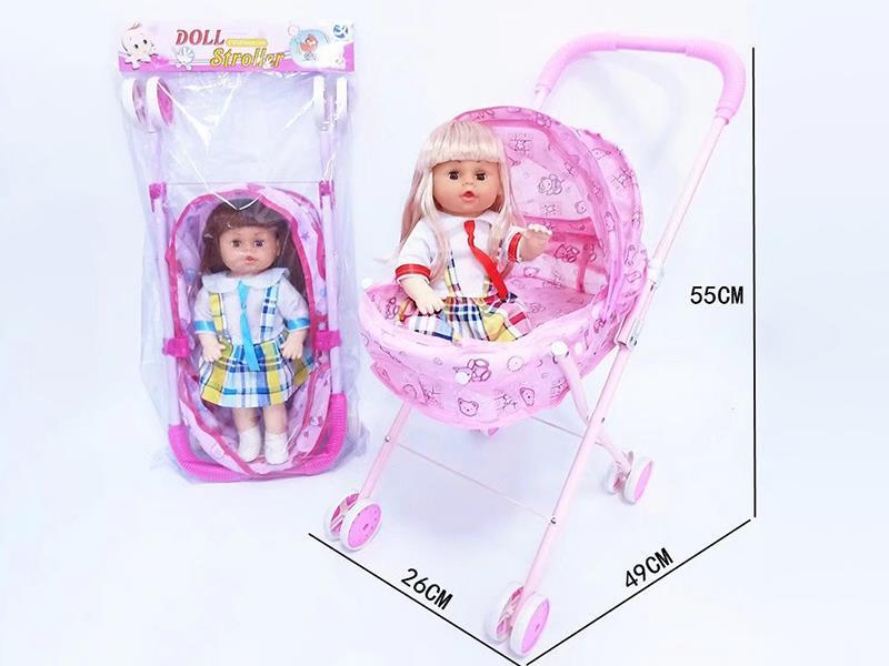 Iron Stroller + Girl Baby Doll(With 4 Sounds IC)
