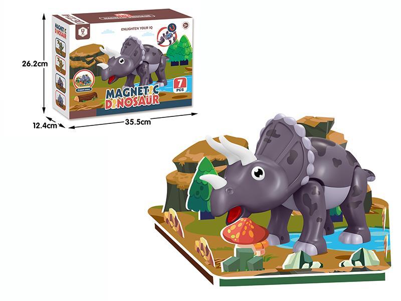 Magnetism Assembly Dinosaur(Triceratops  With Scenes)
