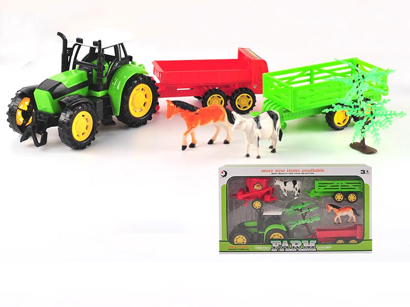 Friction Farm Tractor Play Set
