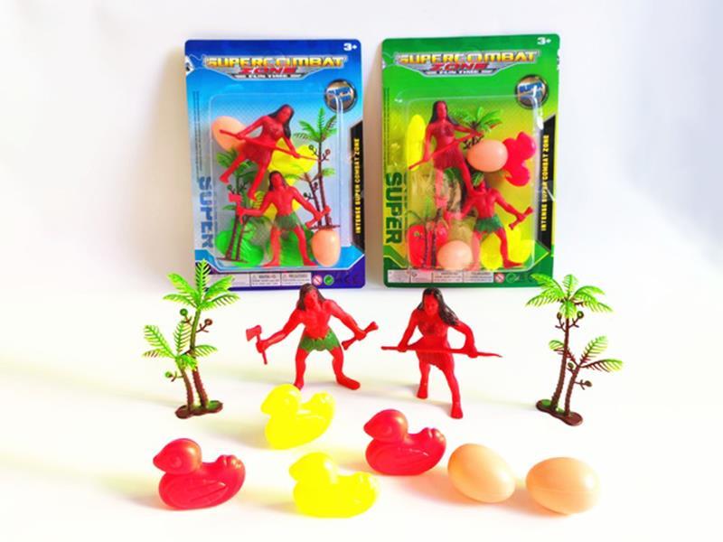 Two Ancient Savages, Four Ducks, Two Eggs, And Two Coconut Trees