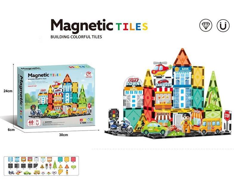 City Series Magnetic Tiles Building Blocks 40pcs