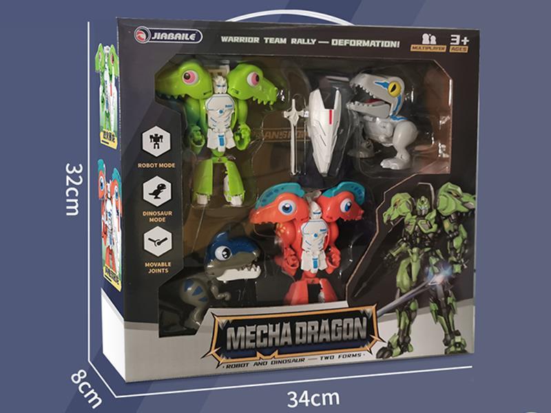 4PCS Deformable Mecha Dragon Warrior Set