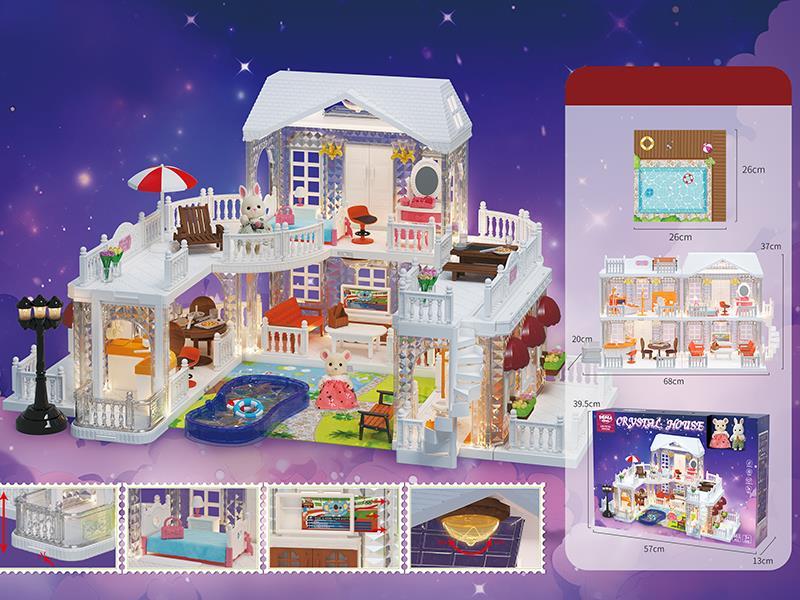 Homestay Crystal House Scene Toys With Light
