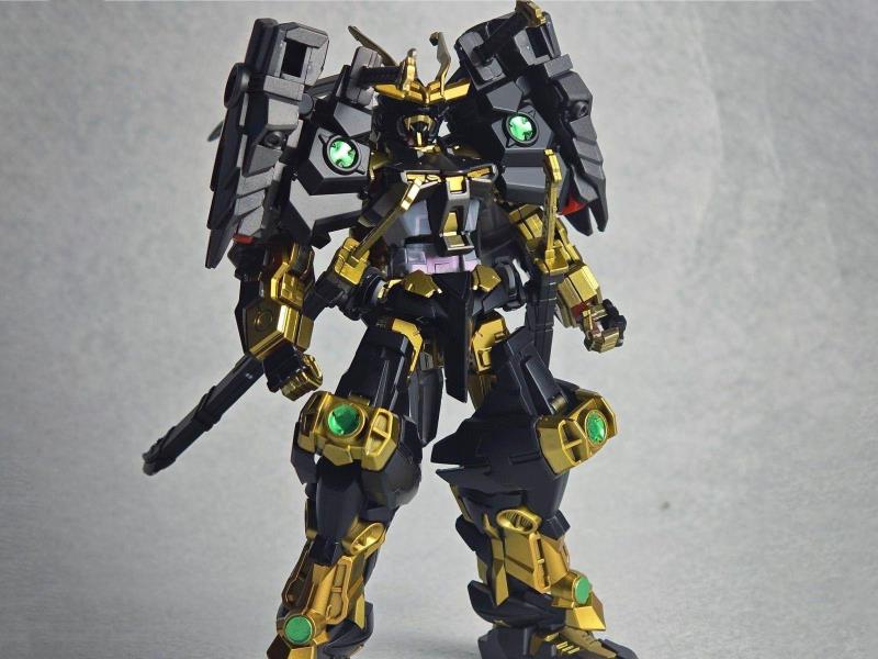 A Beautiful Black Board Spray Assembly Model Of Gundam From The Warring States Period