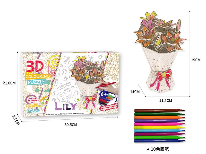 Lily 3D Colouring Puzzle
