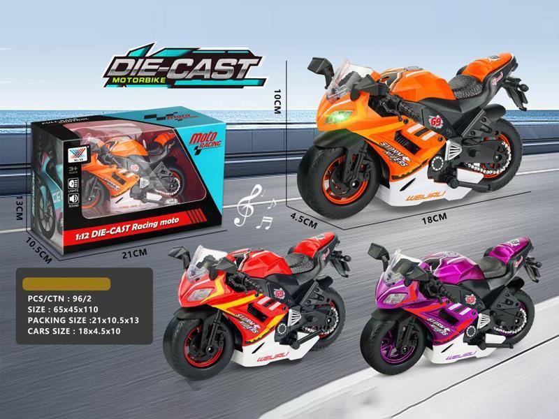 1:12 Pull Back Alloy Racing Motorcycle With Light And Music