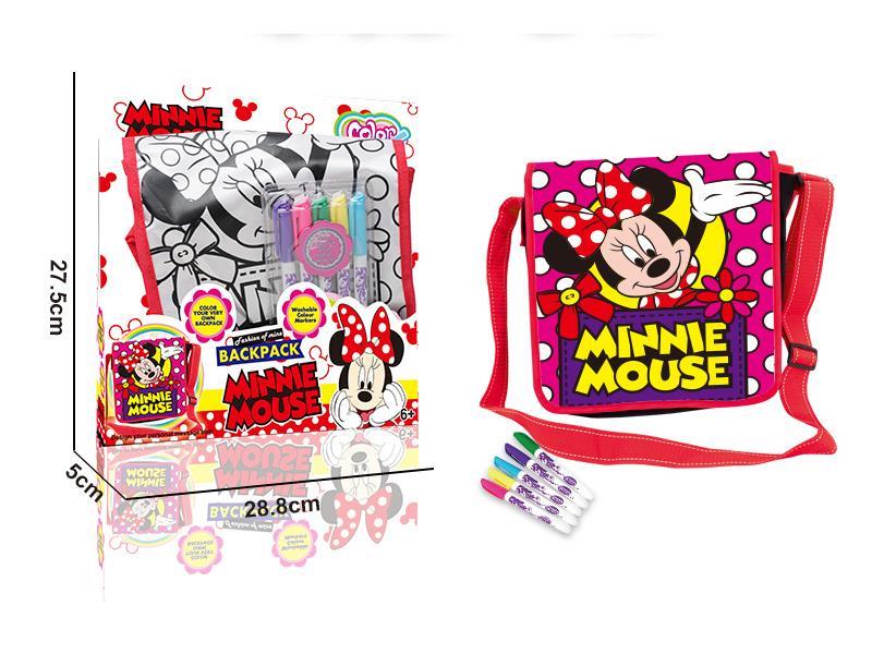 Mickey DIY Coloured Drawing Painting Backpack(5 Colour Washable Pen)