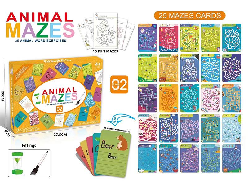 Animal Mazes 25 Animal Word Exercises