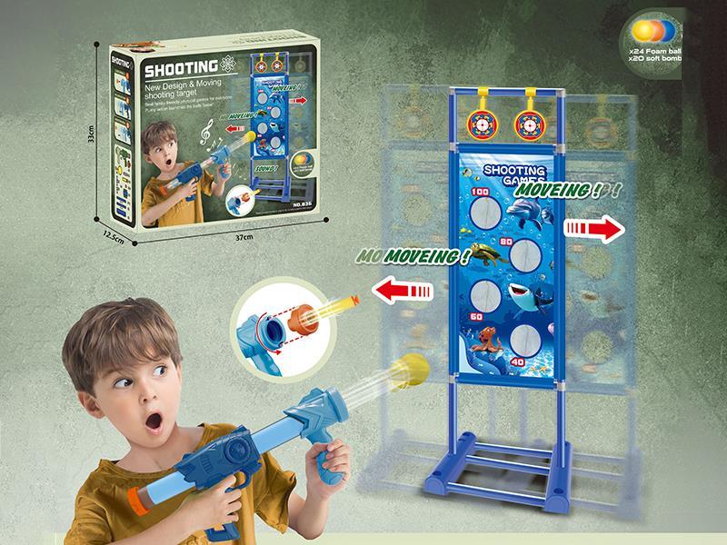Moving Shooting Target Soft Bullet Gun Set