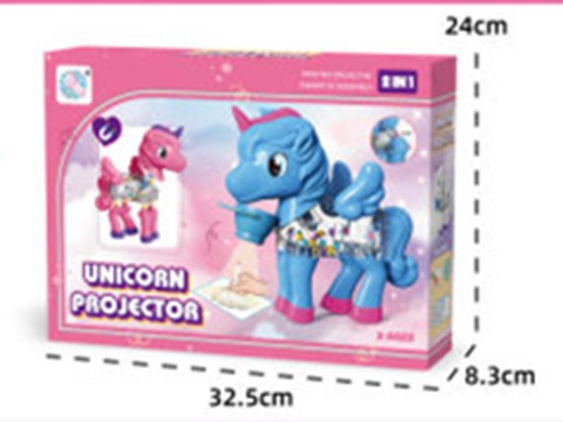 "Unicorn Projection Painting (Transparent Beads)Blue/Pink/Purple/White"