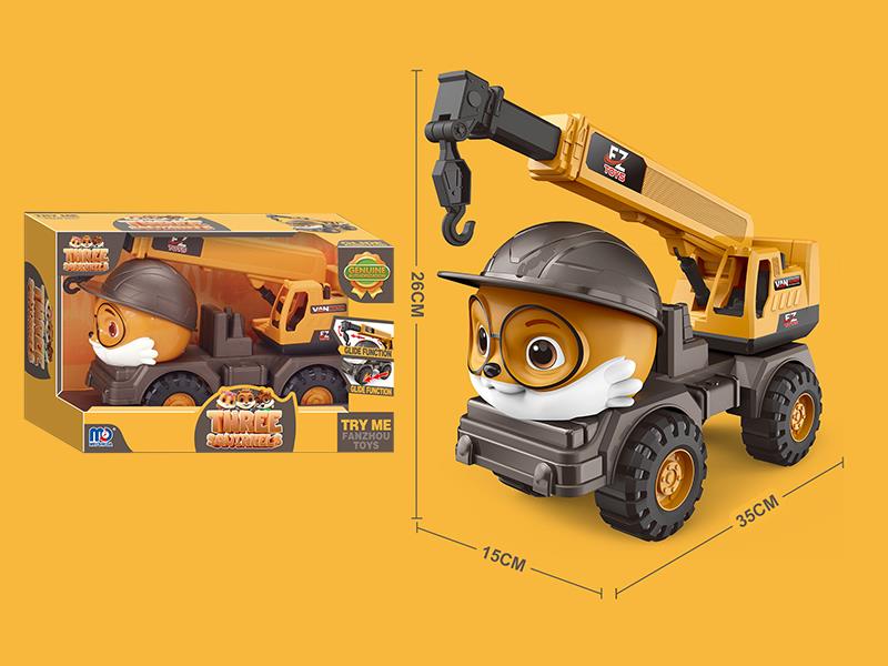 Large Size Three Squirrel Slide Engineering Truck
