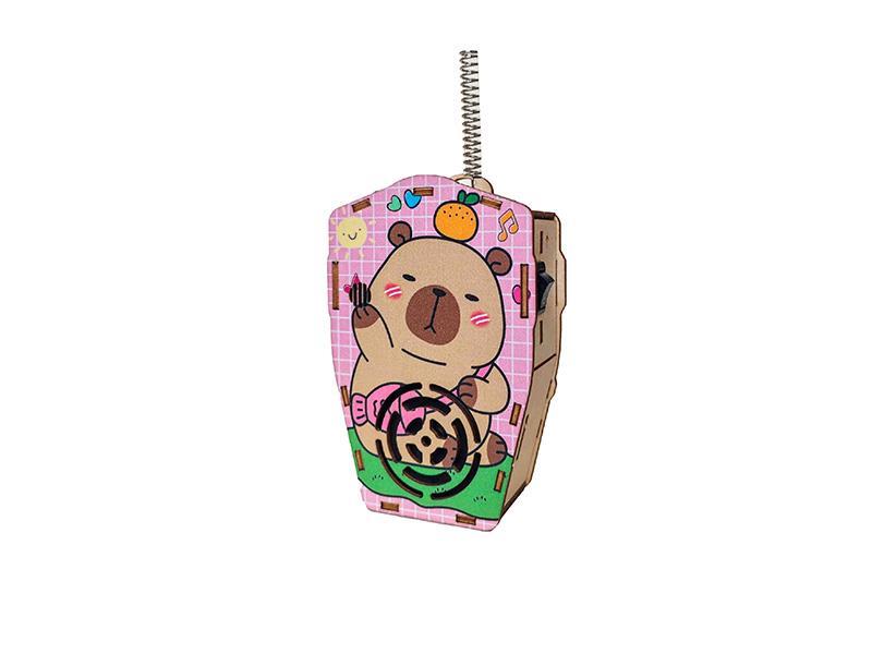 Diy Wooden/Wooden Electric Assembly Walkie-Talkie (Pink)