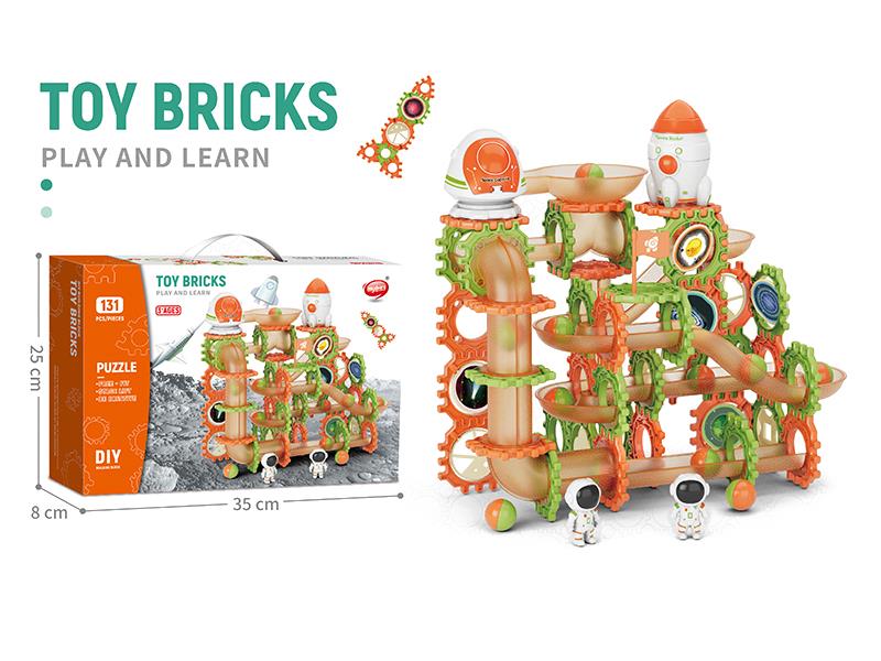 DIY Space Rolling Ball Track Building Blocks 131pcs