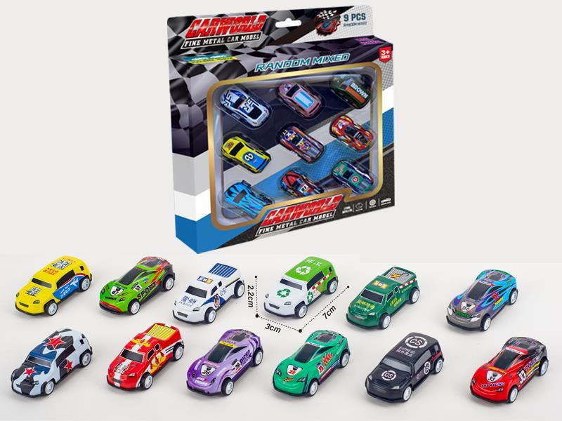 9PCS Pull Back Metal Car