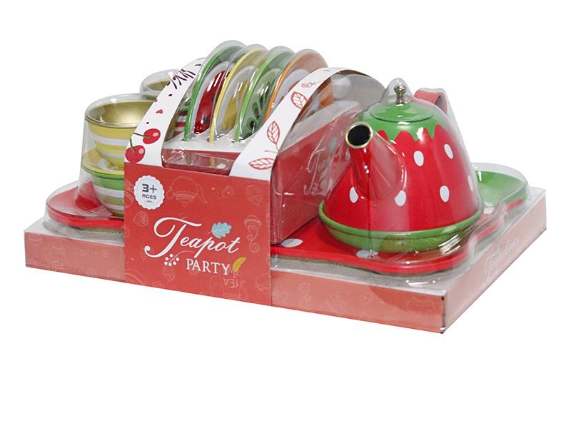 Tinplate Tea Set 14pcs - Fruit Pattern