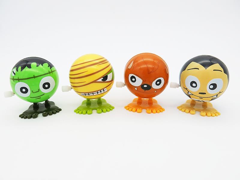 Wind Up Jumping Halloween Cartoon Expression Ball (ABS Material)