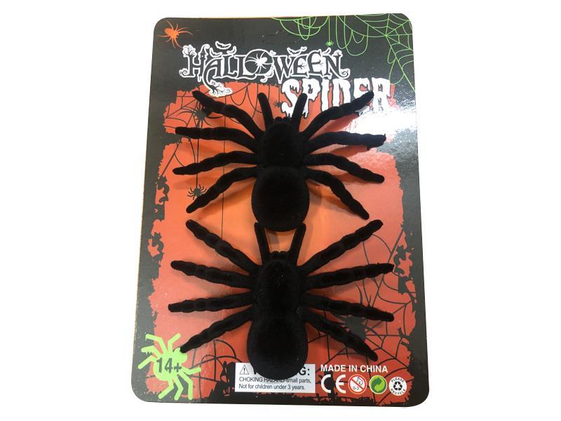 2Pcs Flocking Spider Toys