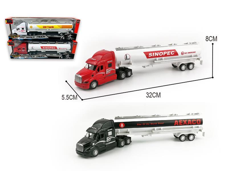 1:48 Alloy Pull Back Oil Tank Truck With Light And Sound