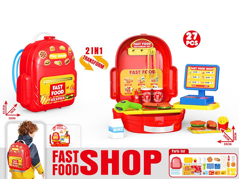 Fast Food Shop Toy Backpack