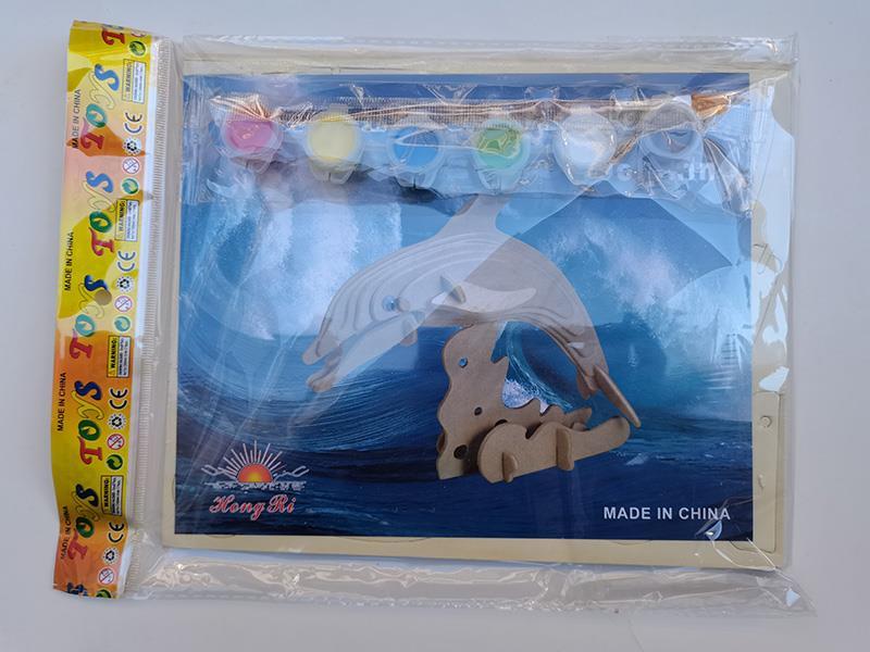 3D Wooden Puzzle DIY Color Drawing Toy