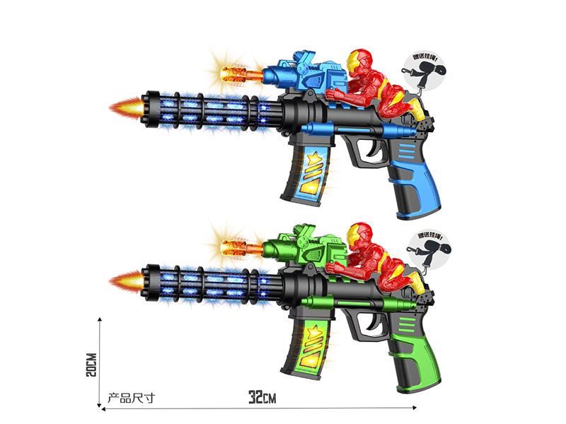 Spray-Painted Electric Simulation Gun With Iron Man, Lights, Sounds, Action