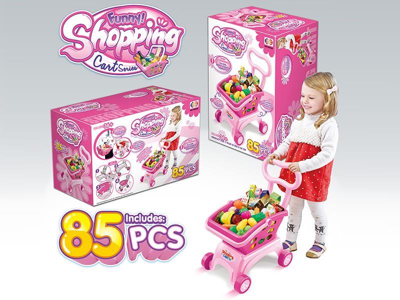 Pink Fruit And Vegetable Shopping Cart