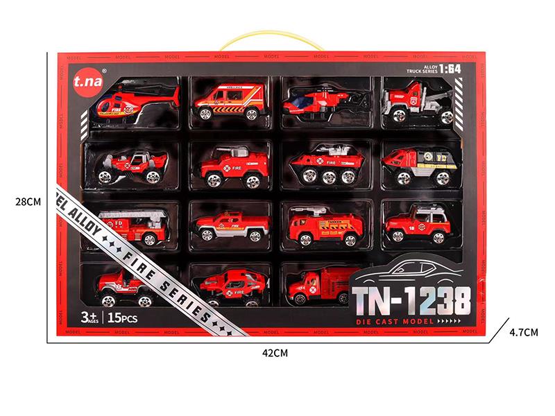 Slide Simulated Alloy Fire Engine 15pcs