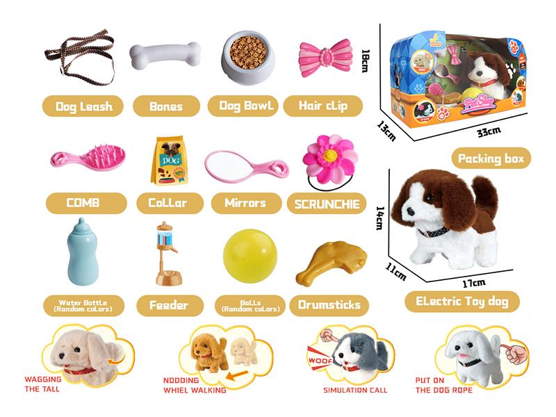 Electric Plush Dog Pet Accessories Set