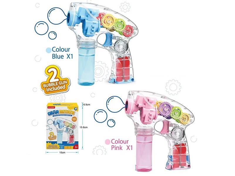 Transparent Gear Bubble Gun With Light And Music