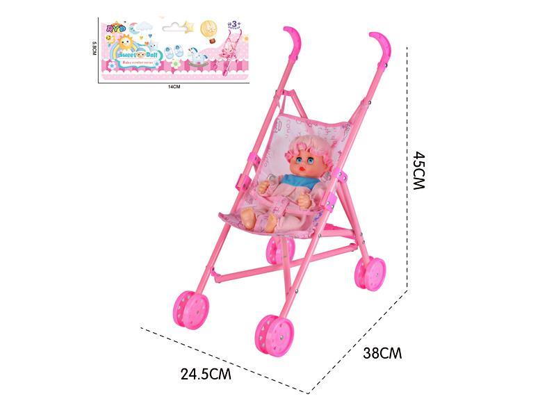 Plastic Trolley With 12 Inch Doll
