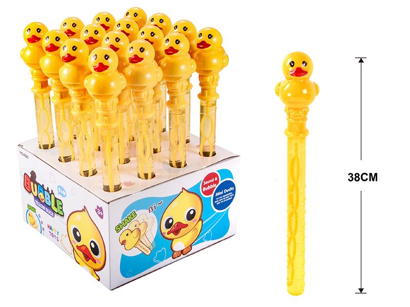 Yellow Duck Bubble Stick With Whistle 16PCS