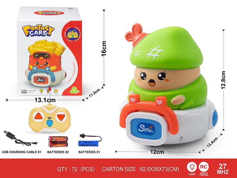 27Mhz 2-Channel Remote Control Vinyl Mushroom Car(With Lights)Including Batteries