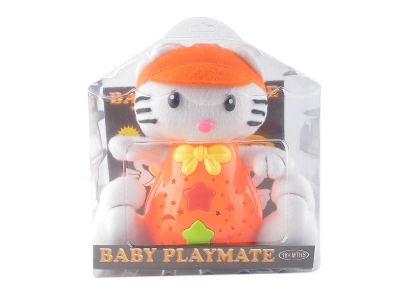 Colorful Light Projection Cat