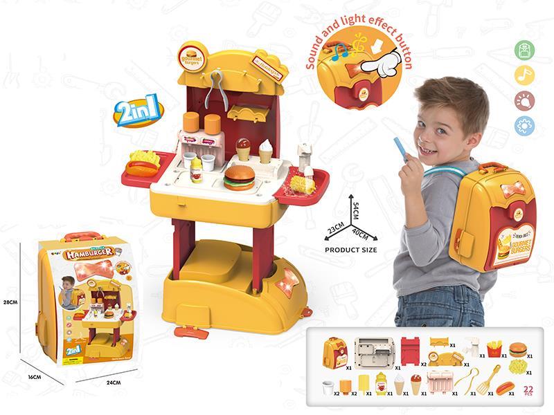 2 In 1 Hamburger Backpack With Sound And Light