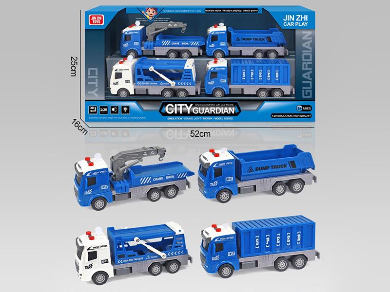 Friction Dump Truck, Container Truck, Trailer, Transport Vehicle With Sound And Lights