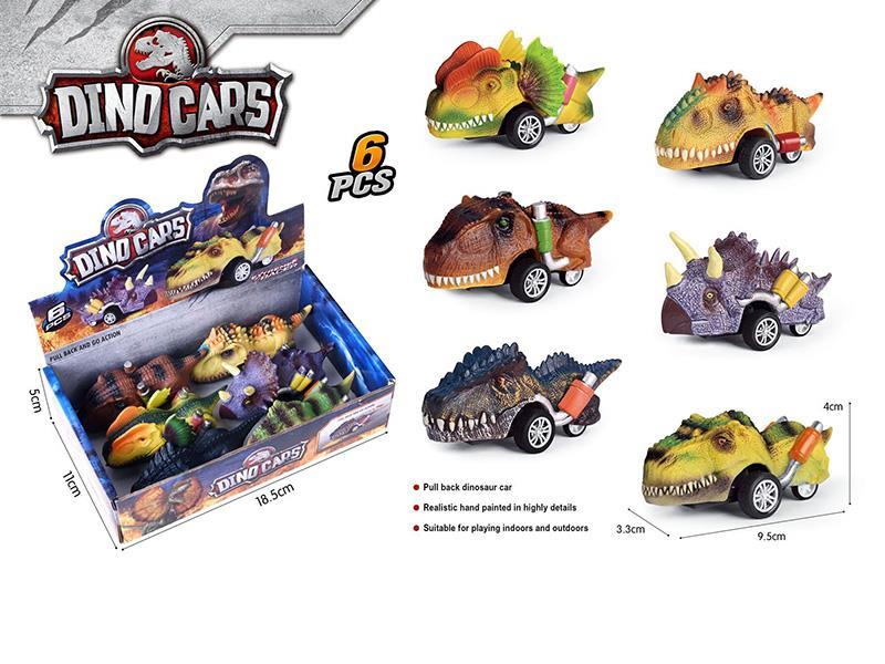 Pull Back Dinosaur Racing Cars 6pcs