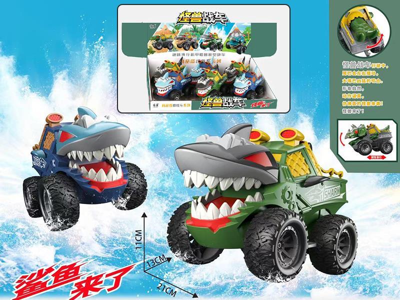 Friction Shark Chariot With Light And Music 6pcs