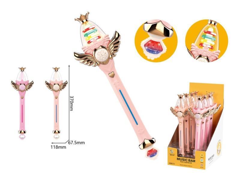 Eight Electrically Illuminated Rotating Music Sticks