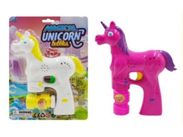 Solid Color Spray-Painted  Unicorn Bubble Gun With Music