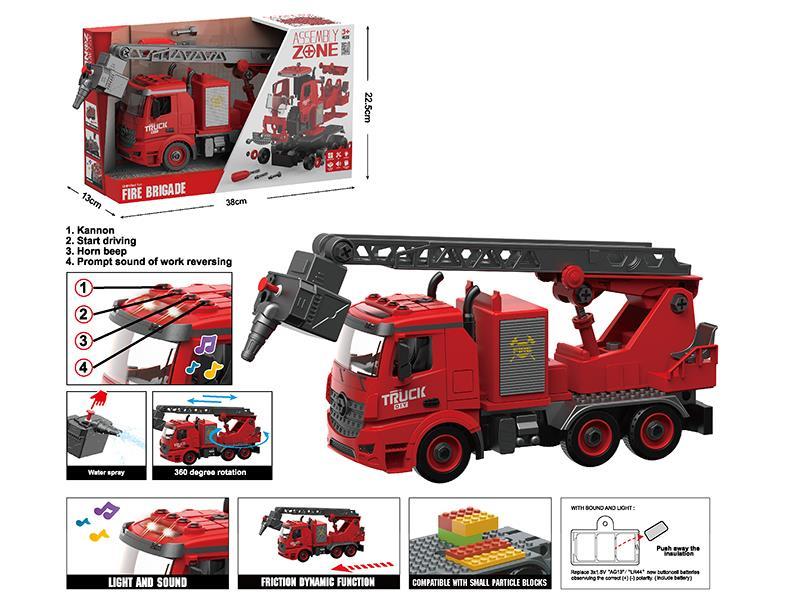 DIY Assembly  Friction Fire Engine With Light And Music