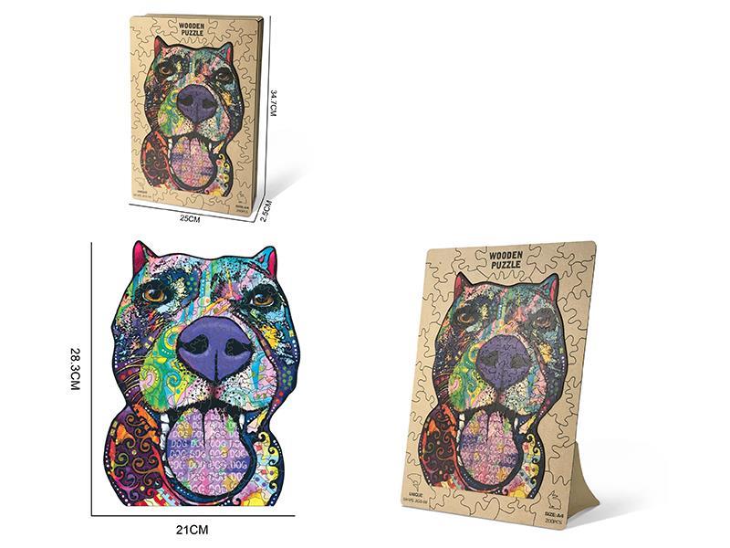 Multicolor Pug  Puzzle 200pcs