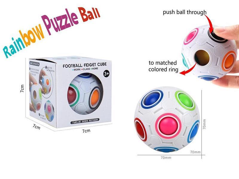 12-Hole Fingertip Magic Rainbow Ball Stress-Relieving And Educational Toy (White)