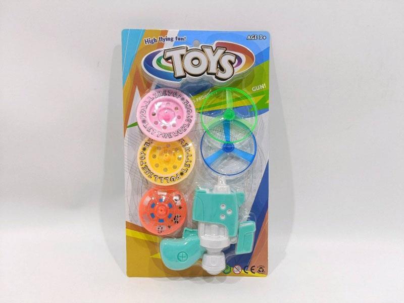 Colorful Flashing Gyroscope Flying Saucer Gun