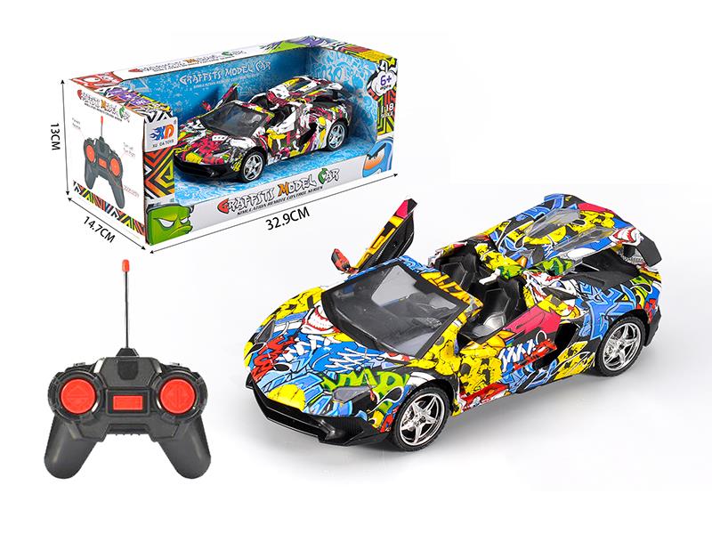 1:18 Lamborghini 3 Open Doors Graffiti Remote Control Convertible Car(Not Included Batteries)