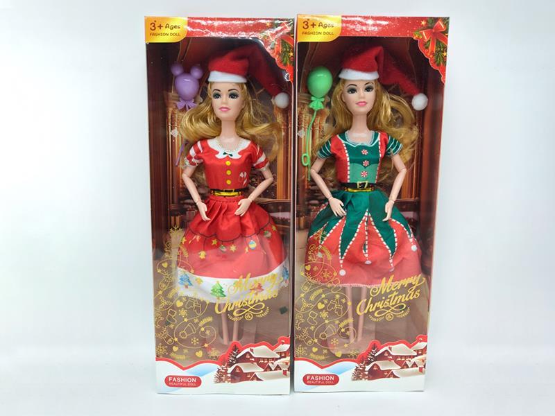 11.5" Christmas Doll With Balloon