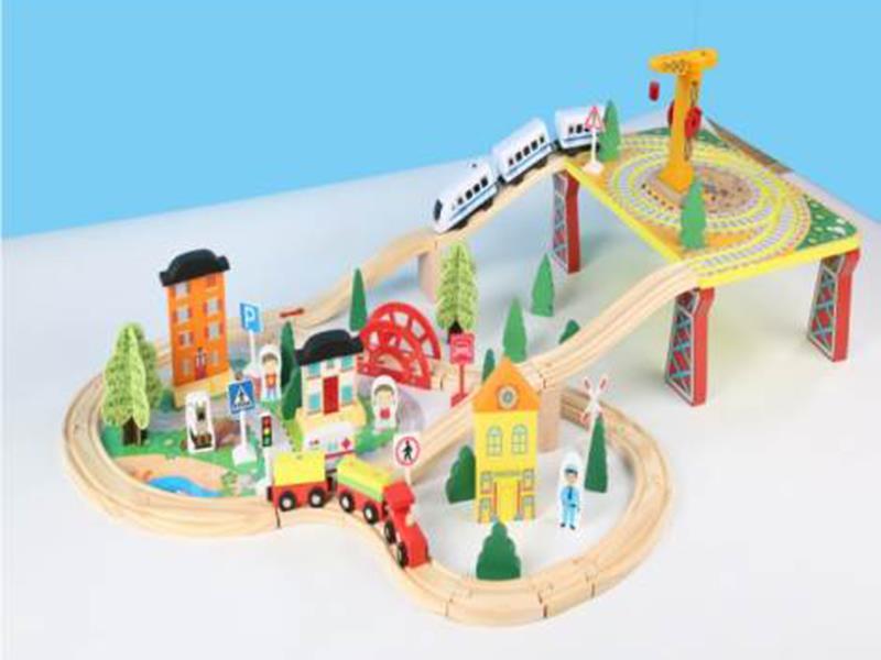 Wooden Track Car 78pcs