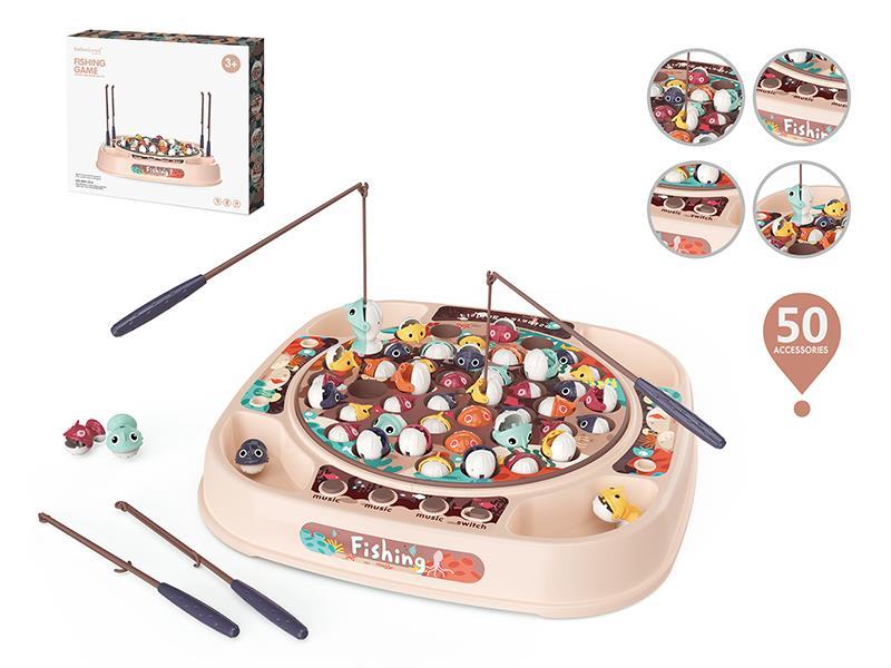 45pcs Big Fish And Small Fish Cyclic Rotating Fishing Game Set