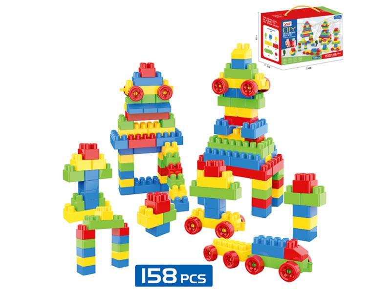 158Pcs Dark Large Particle Scene Building Blocks