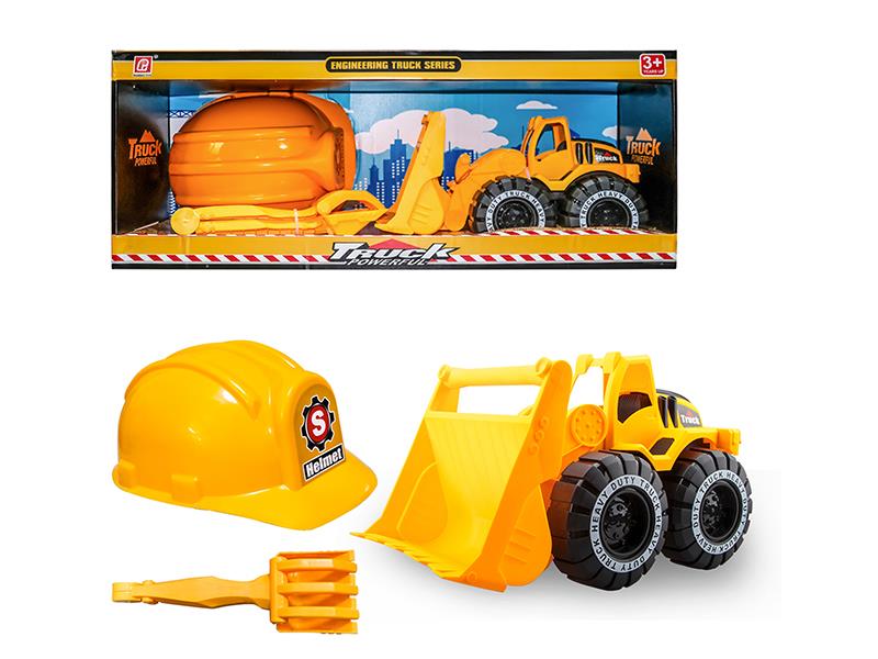 Friction Medium Bulldozer Set With Hard Hat(3PCS)